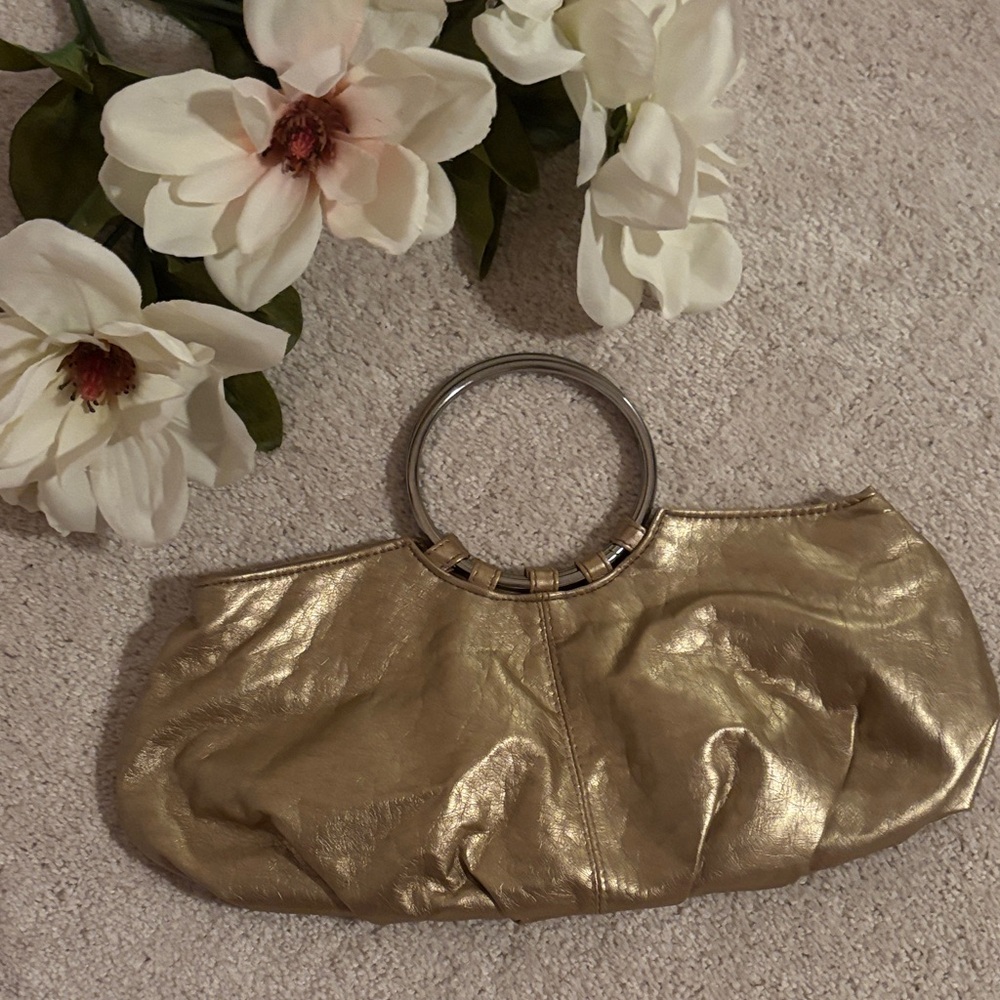 Chateau Metallic Gold Wristlet Evening Bag